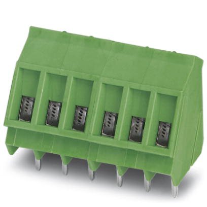 Phoenix Contact PCB Terminal Block; SMKDS 3/ 5-5.08; 5 Positions; 24A; 400V; #24 - 12; Screw w/ Tension Sleeve Connection; Green